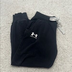 Under Armour Kids Black Sweatpants with White Logo